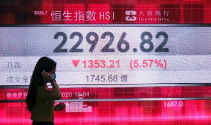 Índices chineses fecham em queda após aumento da deflação nos preços ao produtor