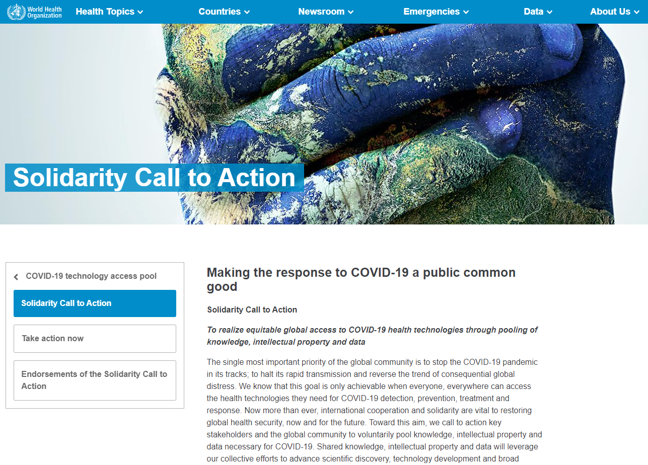 Covid-19 Technology Access Pool, da OMS, quer acesso global à remédios