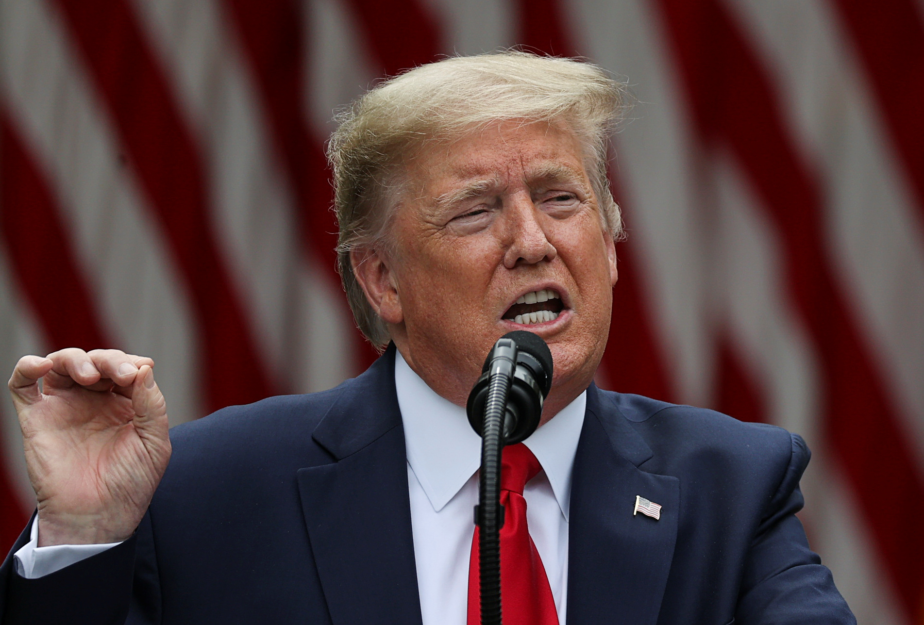 O presidente dos EUA Donald Trump em pronunciamento na Casa Branca