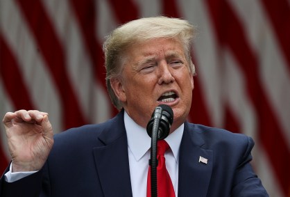 O presidente dos EUA Donald Trump em pronunciamento na Casa Branca