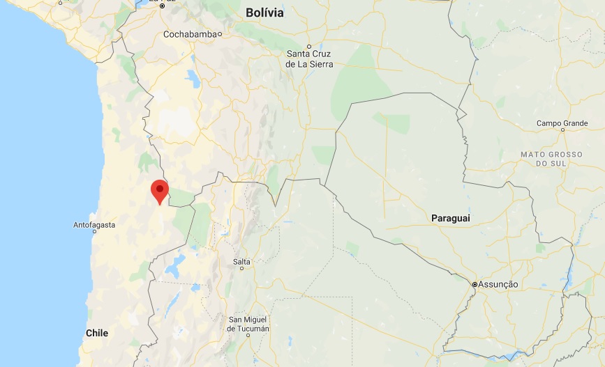 Epicentro do terremoto foi localizado a 48 km a sudoeste de San Pedro de Atacama