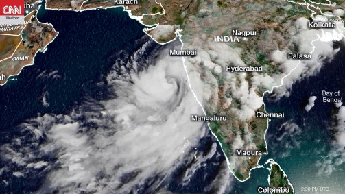 Imagem de satélite mostra o ciclone Nisarga se aproximando da Índia
