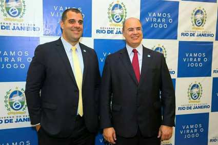 O governador do Rio, Wilson Witzel, ao lado de Lucas Tristão
