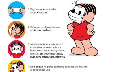Turma da Mônica lança cartilha para orientar crianças sobre uso de máscaras