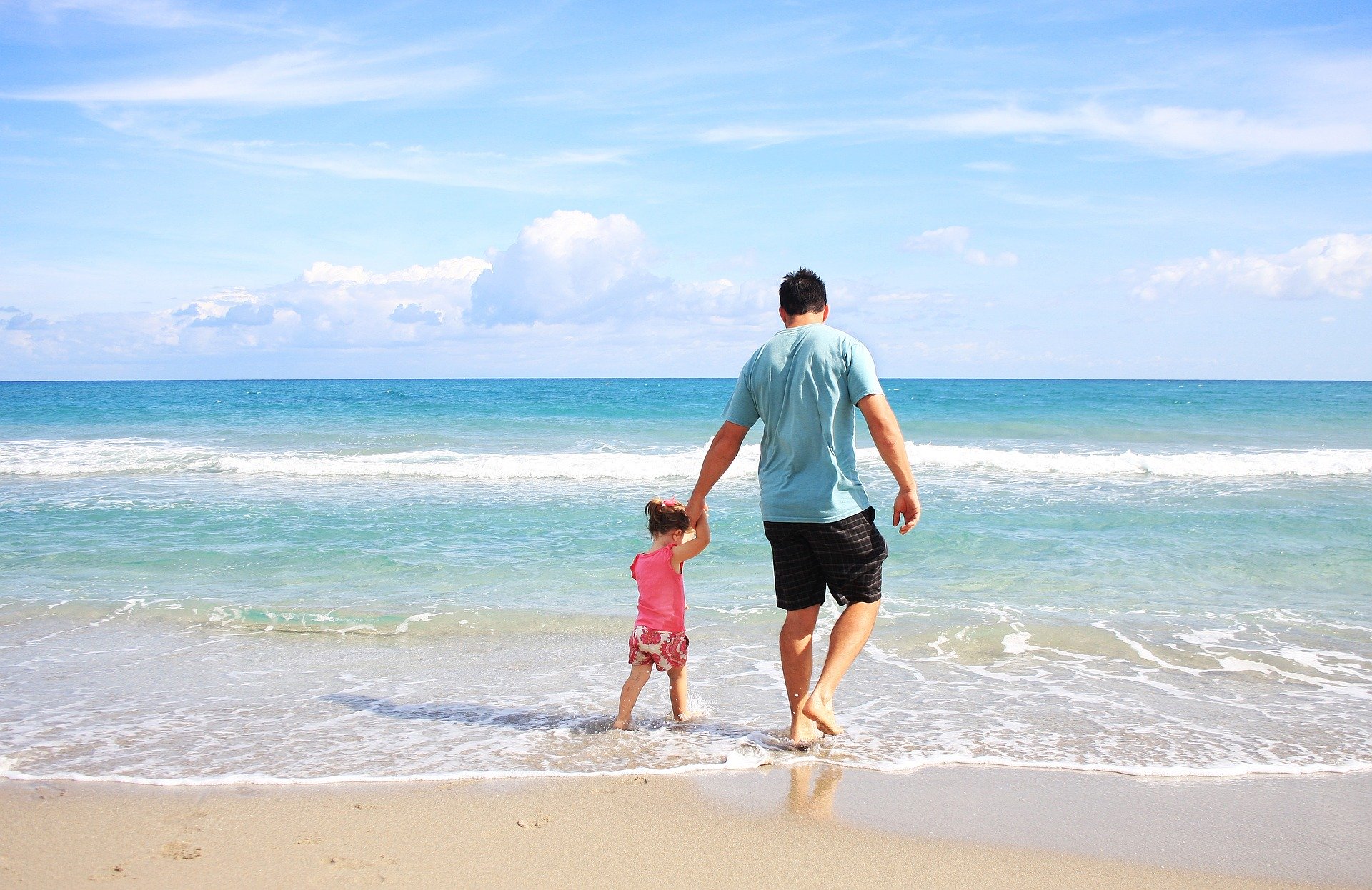 Pai e filha praia 