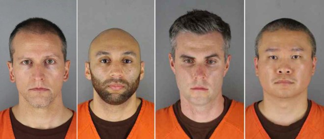 Derek Chauvin, J. Alexander Kueng, Thomas Lane e Tou Thao