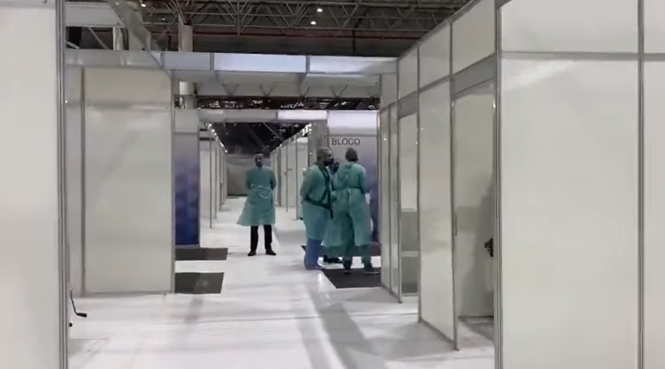 Deputados divulgaram imagens de dentro do Hospital de Campanha do Anhembi