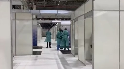 Deputados divulgaram imagens de dentro do Hospital de Campanha do Anhembi