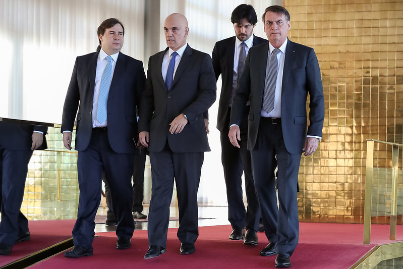 Encontro de Rodrigo Maia, Alexandre de Moraes e  Fábio Faria