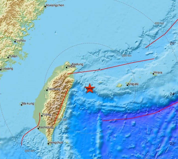 Terremoto de 5,6 graus na escala Richter foi registrado na região de Taiwan