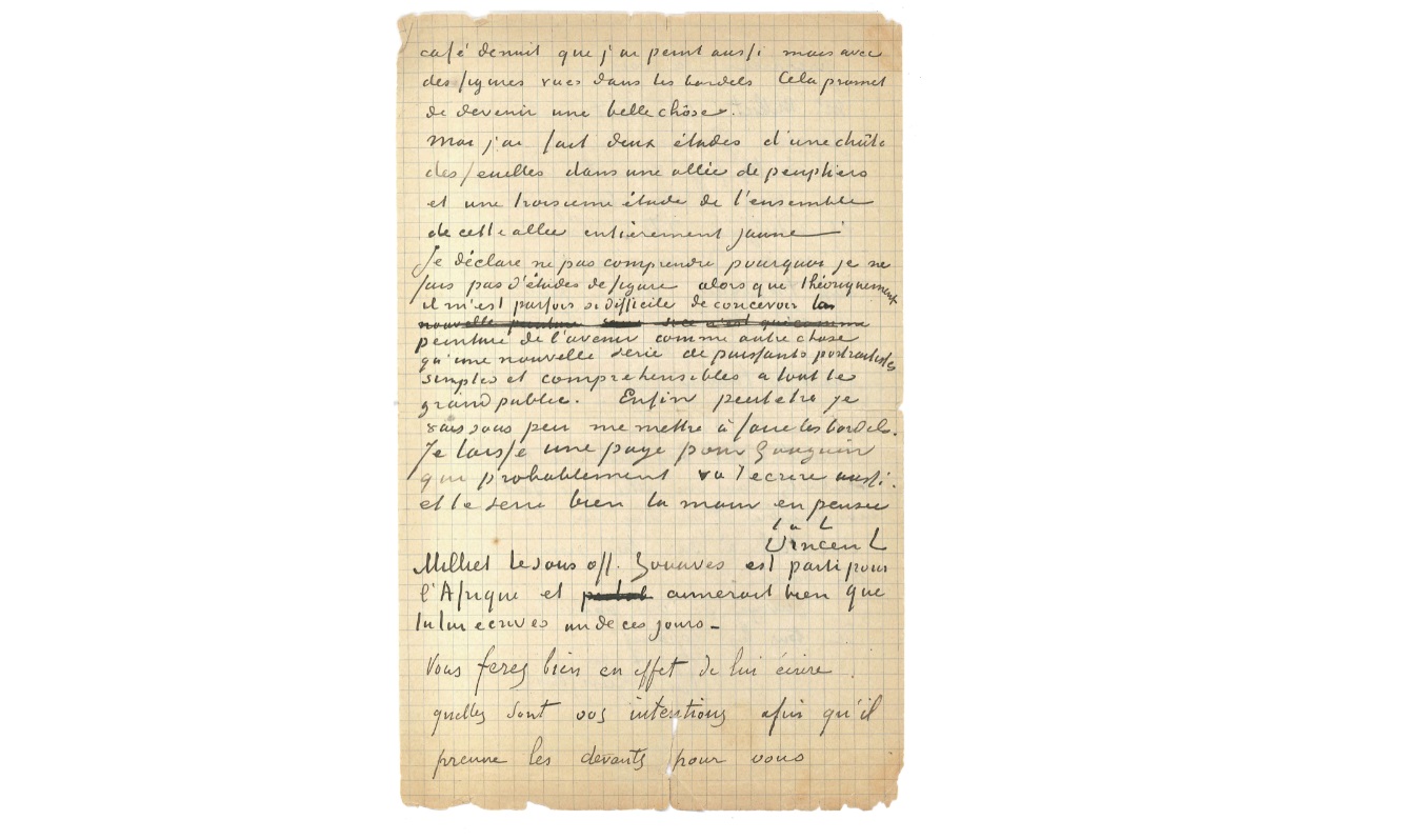 Carta escrita por Van Gogh para Paul Gauguin