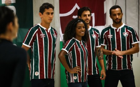 Ganso, Luanny, Hudson e Nenê durante evento pelo Fluminense