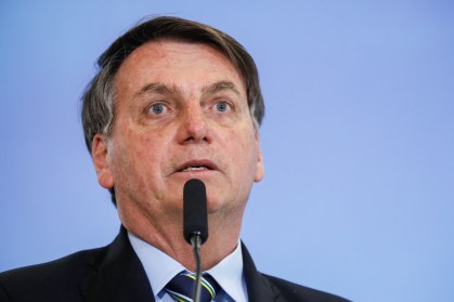 O presidente Jair Bolsonaro em cerimônia no Palácio do Planalto