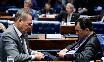 Senadores Renan Calheiros e Eduardo Braga