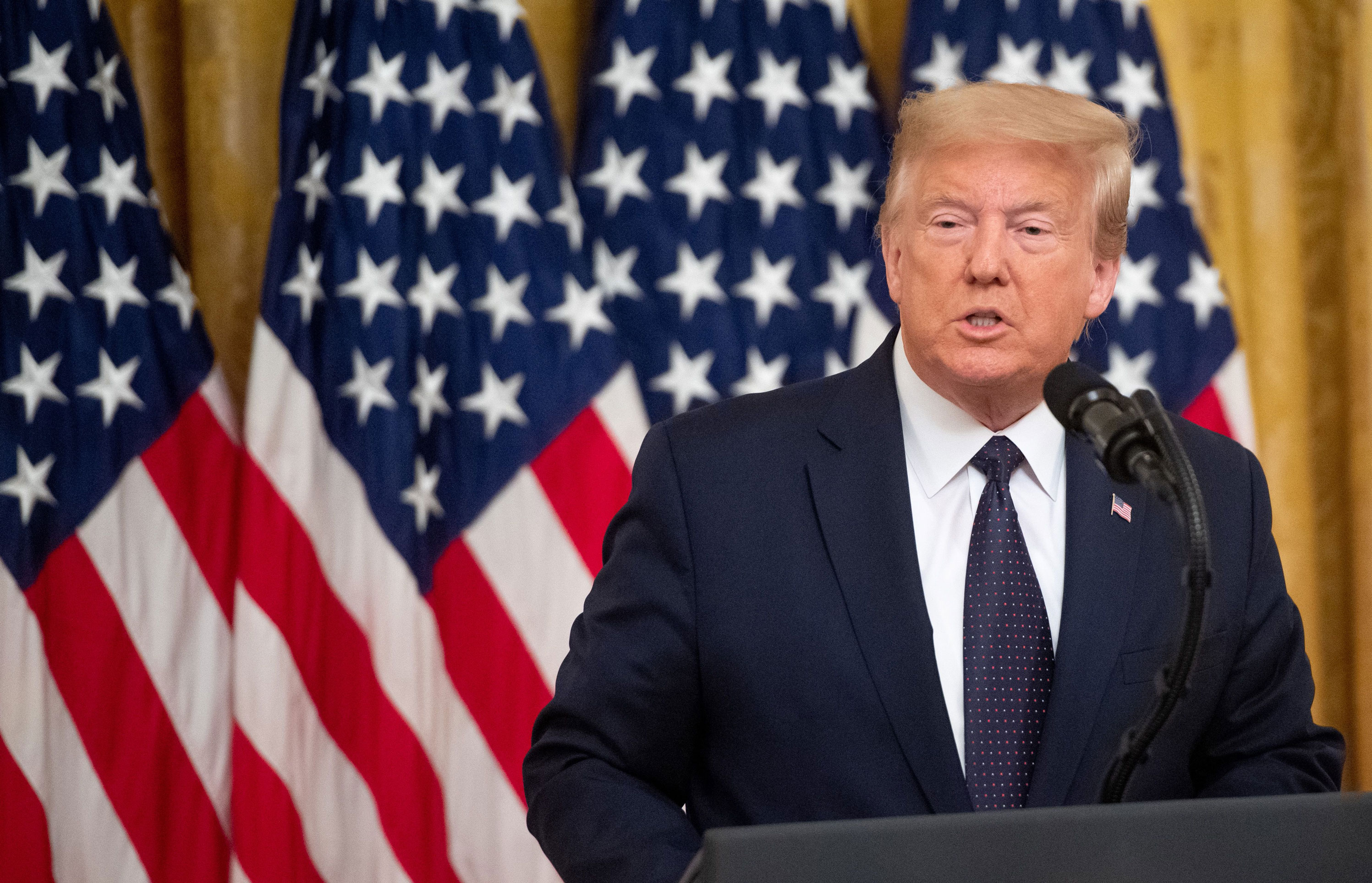O presidente dos Estados Unidos Donald Trump fala em evento na Casa Branca