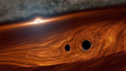 Astrônomos podem ter detectado luz colidindo entre buracos negros no espaço. 