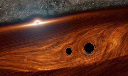 Astrônomos podem ter detectado luz colidindo entre buracos negros no espaço. 