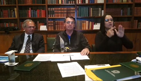 Transmissão ao vivo do presidente Jair Bolsonaro