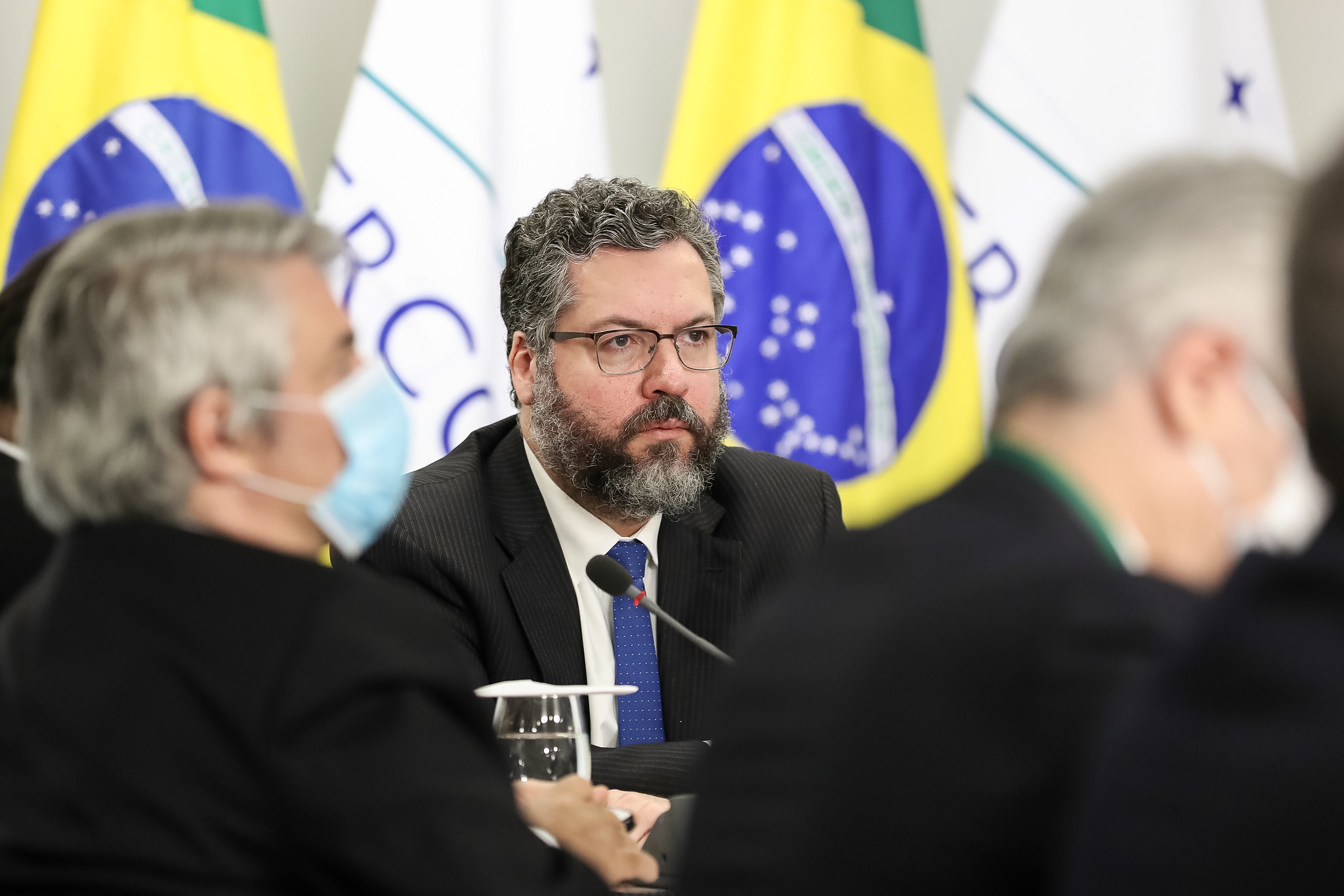 O ministro das Relações Exteriores, Ernesto Araújo, durante cúpula do Mercosul