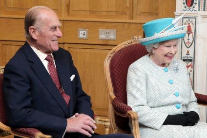 O príncipe Philip e a rainha Elizabeth 2ª