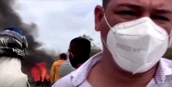 Prefeito de Pueblo Viejo, Fabian Obispo, no local do acidente