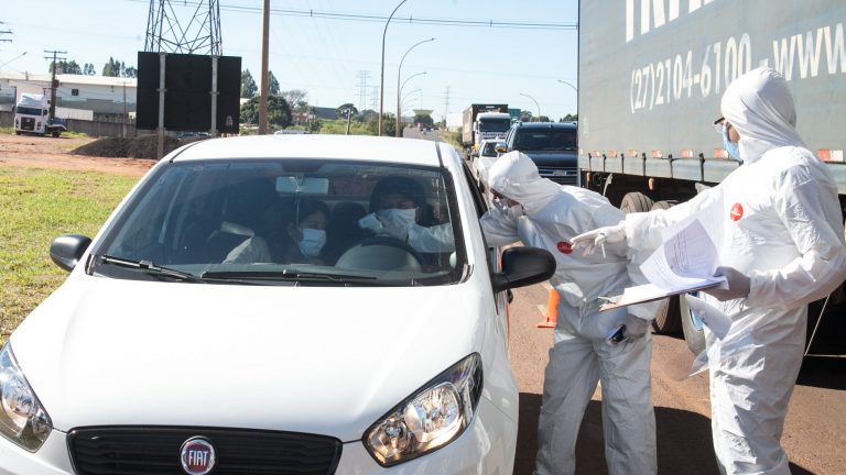 Barreira sanitária contra o coronavírus em Campo Grande (MS)