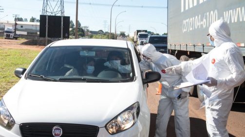 Barreira sanitária contra o coronavírus em Campo Grande (MS)