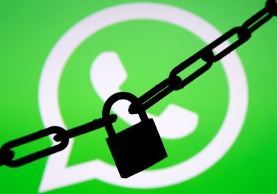 Logotipo do WhatsApp com um cadeado