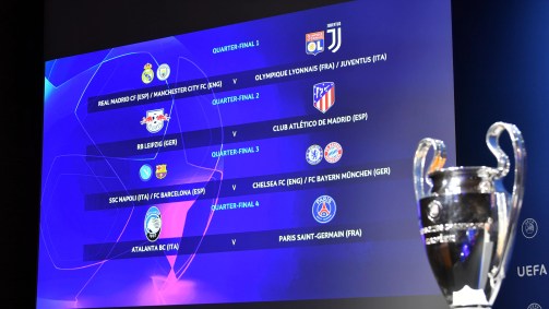 Sorteio das quartas de final da Copa dos Campeões da Uefa