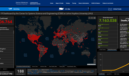 Covid-19: Universidade indica mais de 13 milhões de pessoas infectadas no mundo