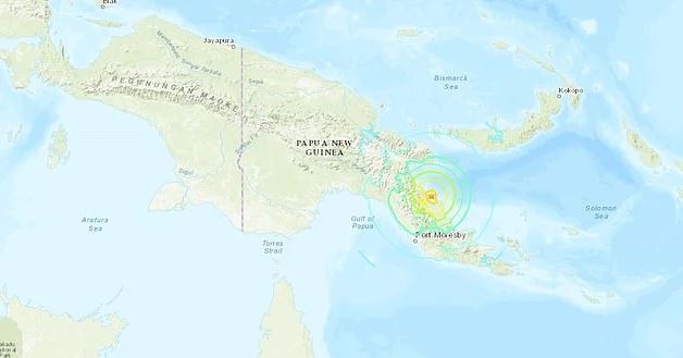 Epicentro de terremoto de 7 graus registrado na Papua-Nova Guiné