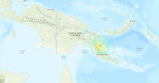 Epicentro de terremoto de 7 graus registrado na Papua-Nova Guiné