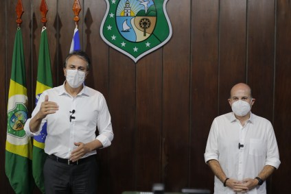 O governador do Ceará, Camilo Santana (PT), e o prefeito de Fortaleza, Roberto C