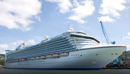 Navio do cruzeiro "Caribbean Princess" em rota (11.mar.2020)