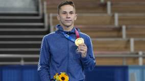 Ivan Litvinovich (Belarus) sagrou-se campeão na ginástica de trampolim nos Jogos de Tóquio