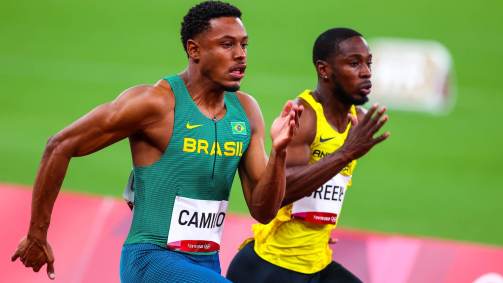Paulo André em corrida nos Jogos Olímpicos de Tóquio 2020