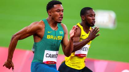 Paulo André em corrida nos Jogos Olímpicos de Tóquio 2020