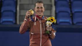 Suíça Belinda Bencic venceu torneio de tênis simples nos Jogos de 2020