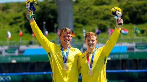 Australianos Thomas Green e Jean van der Westhuyzen levaram o ouro no K-2 1.000 metros (05/08/2021)
