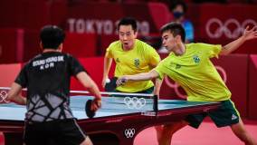Após conseguir uma marca histórica no tênis de mesa, Brasil acabou eliminado pela Coreia do Sul nas quartas de final por equipes da modalidade (02/08/2021)