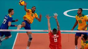 No vôlei masculino, Brasil acabou fora da final após a derrota nas semifinais para o COmitê Olímpico Russo, por 3 sets a 1 (05/08/2021)