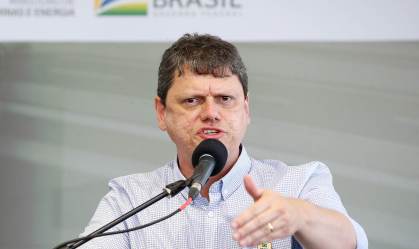 O ministro da Infraestrutura, Tarcísio de Freitas