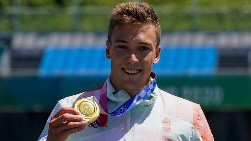 Húngaro Balint Kopasz foi o campeão olímpico na prova do K-1 1.000 metros da canoagem (03/08/2021)