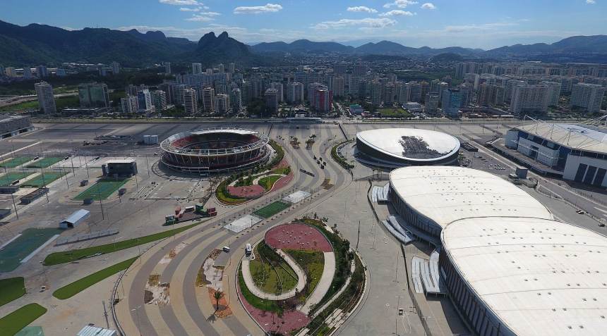 Vista geral aérea do Parque Olímpico da Barra da Tijuca, após as chamas • ESTADAO CONTEUDO