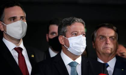 Rodrigo Pacheco, Arthur Lira e Jair Bolsonaro