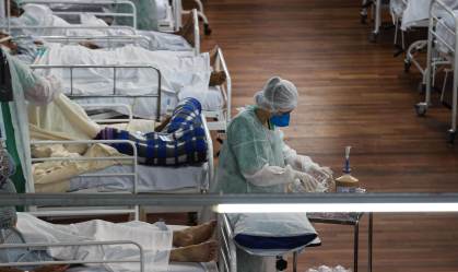 Hospital de campanha em Santo André (SP) durante pandemia da Covid-19