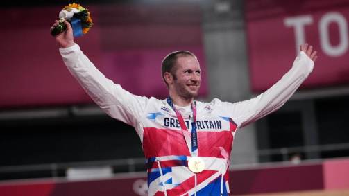 Britânico Jason Kenny conquistou o ouro na categoria Keirin do ciclismo de pista (08/08/2021)
