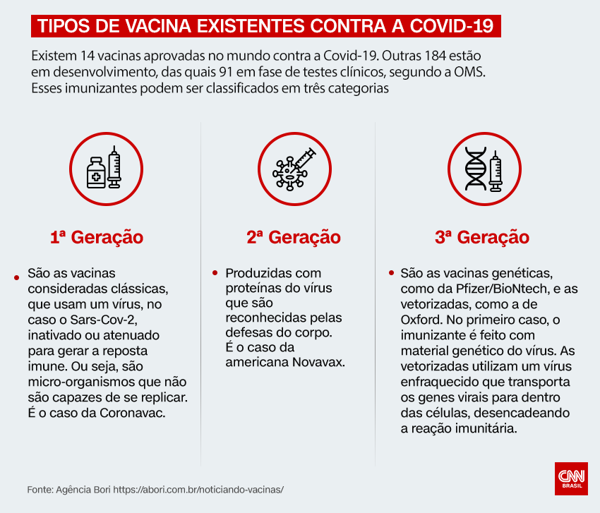 Tipos de vacinas existentes Tipos de vacinas existentes