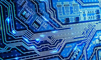 Chip em exposição em feira em Xangai, na China