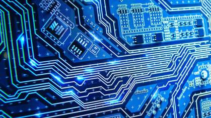 Chip em exposição em feira em Xangai, na China